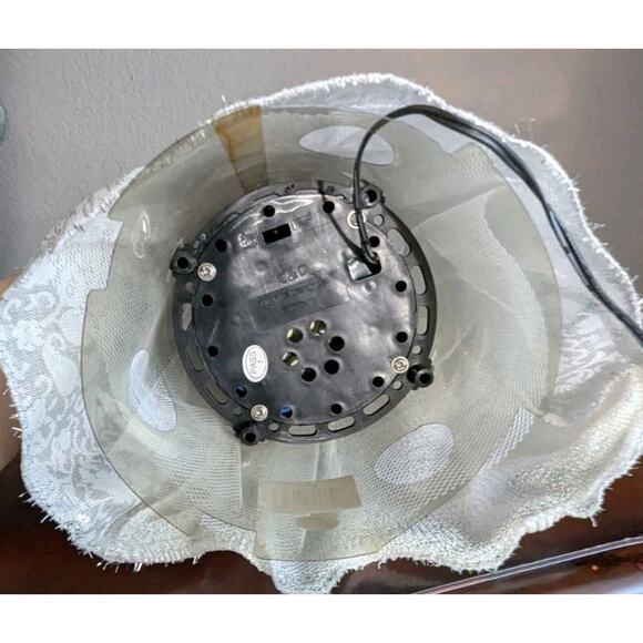 Vtg Fiber Optic Angel Tree Topper Light Up Silver White Gown Christmas 15" - Picture 9 of 9